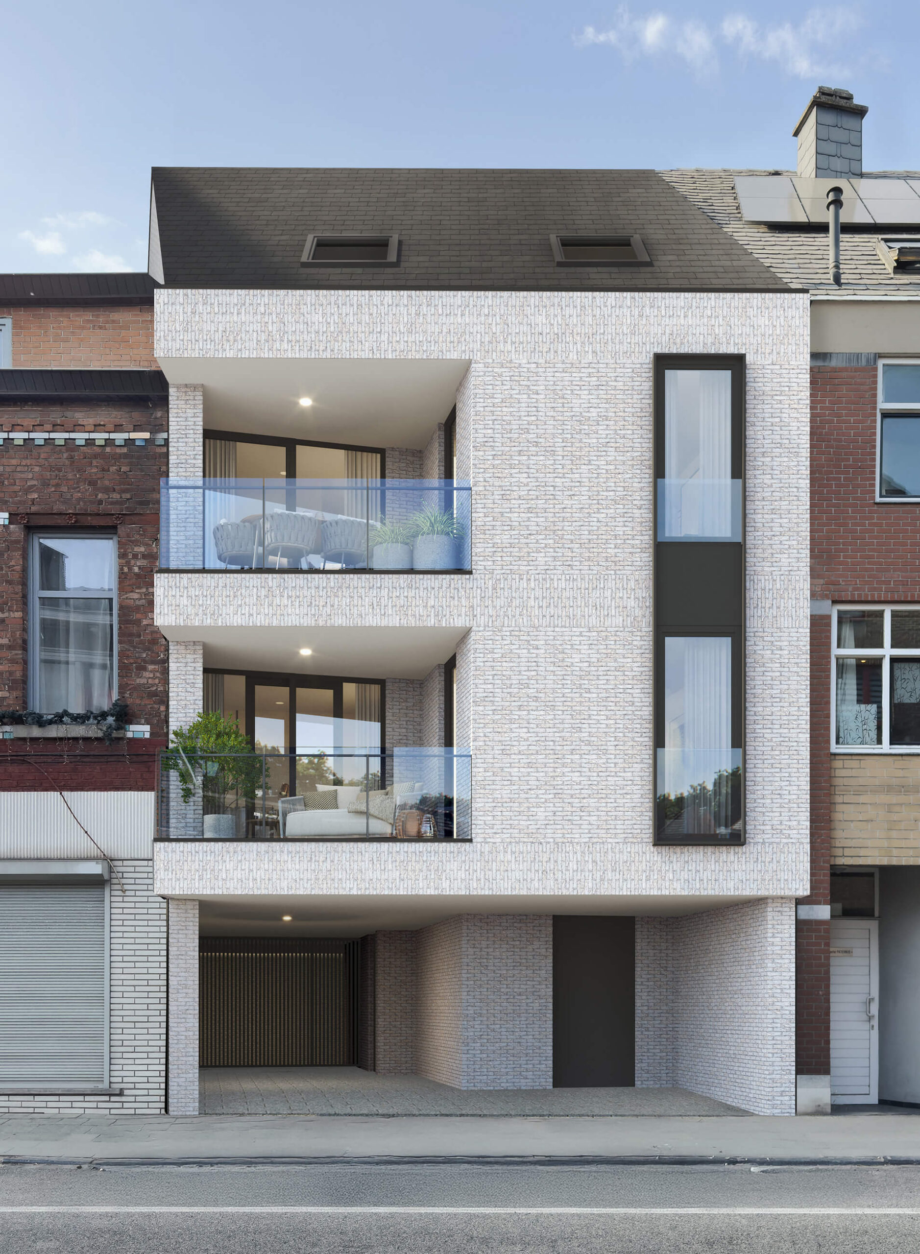 Zicht op gevel Residentie Jena-Lou